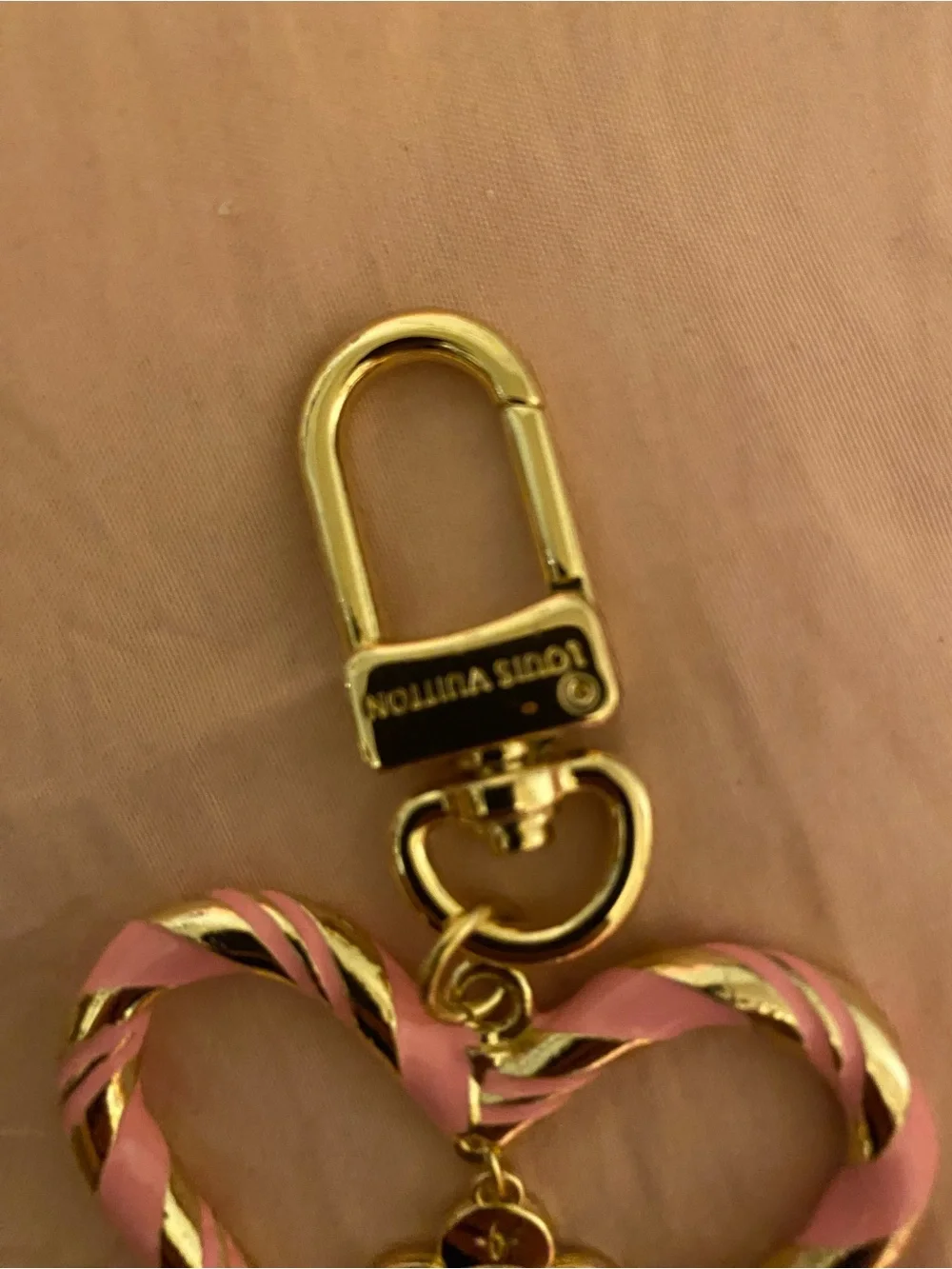 Heart-Shaped Vivienne Inspired Pink and Gold Keychain Charm